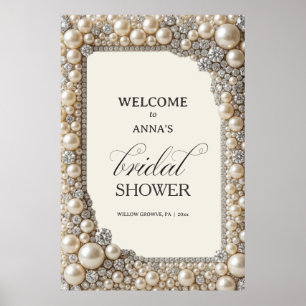 Elegant Pearls Bridal Shower Poster
