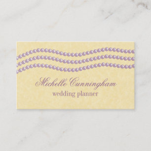 Elegant Pearls Business Card, Lavender Card