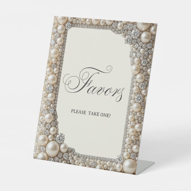 Elegant Pearls Favours Sign (Front)