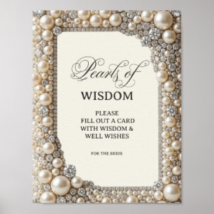 Elegant Pearls of Wisdom Bridal Shower Poster