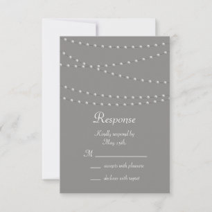 Elegant Pearls on Grey RSVP Card