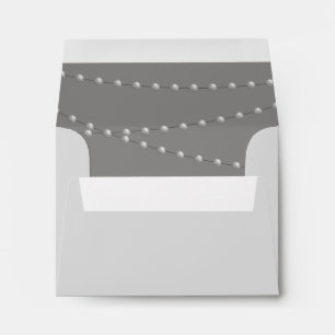 Elegant Pearls on Grey RSVP Envelope