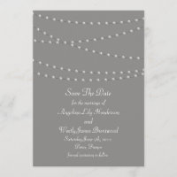 Elegant Pearls on Grey Save the Date