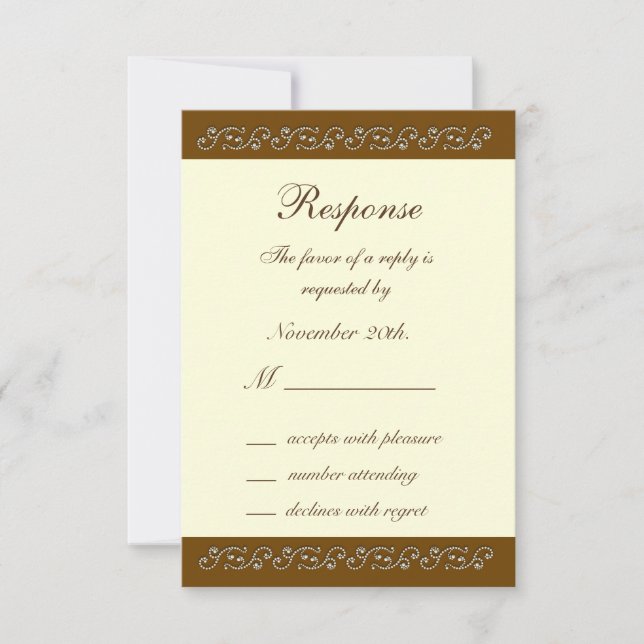 Elegant Pearls on Ivory RSVP Card (Front)