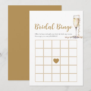 Elegant Pearls & Prosecco Bridal Bingo Game Card