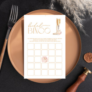 Elegant Pearls & Prosecco Bridal Shower Bingo Game