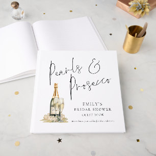 Elegant Pearls Prosecco Bridal Shower Guest Book