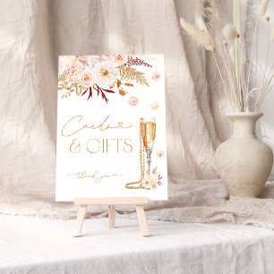 Elegant Pearls & Prosecco Floral Cards and Gifts Poster