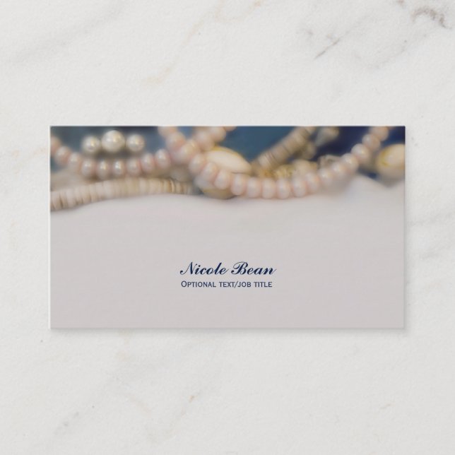 Elegant Pearls & Sea Shells Beachy Chic Business Card (Front)