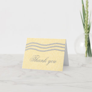 Elegant Pearls Thank You Card, Ivory Card