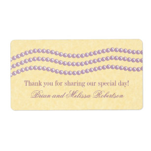 Elegant Pearls Wedding Labels, Lilac
