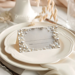 Elegant Pearls Wedding Place Card
