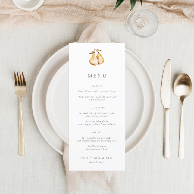 Elegant Pears Wedding Menu (Creator Uploaded)