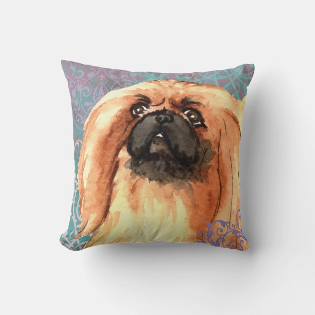 Elegant Pekingese Cushion (Front)