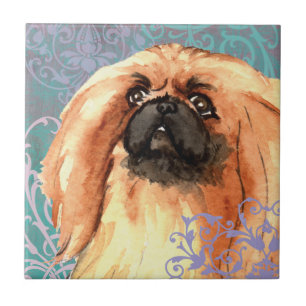 Elegant Pekingese Tile