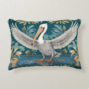 Elegant Pelican Bird Tropical Paradise Decorative Cushion