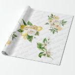 Elegant Peonies and Lemons Wedding Wrapping Paper<br><div class="desc">Wedding Watercolor Floral Peonies and Lemons Mediterranean wrapping paper.</div>