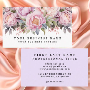 Elegant Peonies Business Card