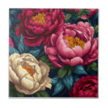 Elegant  Peonies Ceramic Tiles  For Bathroom Walls<br><div class="desc">Beautify tiny guest bathrooms with this gentle rose tile—delivering softness and intimate style to compact layouts without sacrificing artistic detail or surface resilience.…... ... ... ... vintage , moroccan , retro , botanical , mediterranean , retro tiles , moroccan tile , decorative wall tiles for kitchen , mosaic tiles ,...</div>