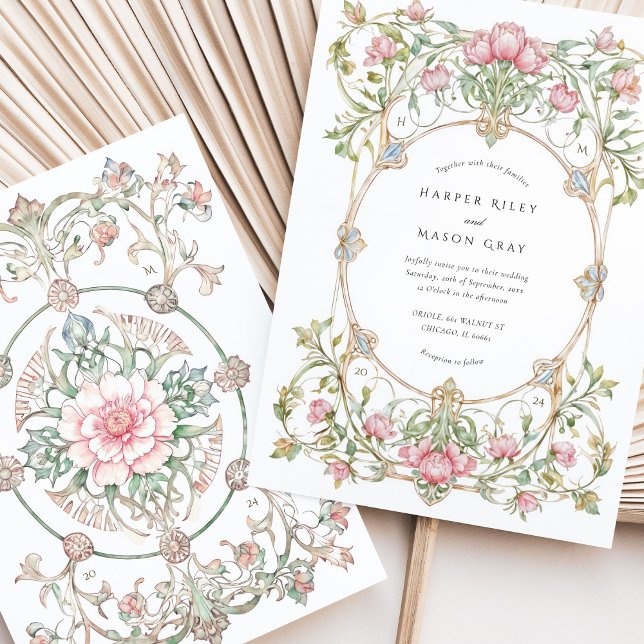 Elegant Peonies Garden Wedding Invitation (Creator Uploaded)