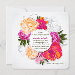 Elegant Peonies Wedding Invitation