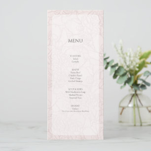 Elegant Peony Blush Pink Wedding Reception Menu Ca