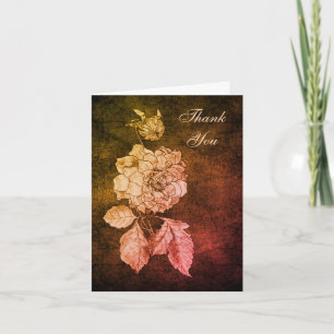 Elegant Peony Floral Art Thank You Card