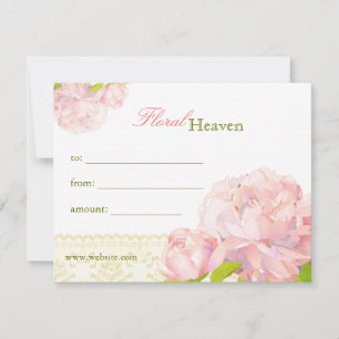 Elegant Peony Floral Business Gift Certificate