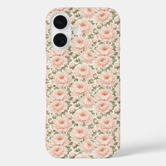 Elegant Peony Floral Pattern Case-Mate iPhone Case (Back)