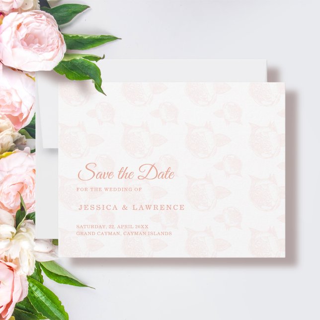 Elegant Peony Floral Pattern Save The Date (Creator Uploaded)