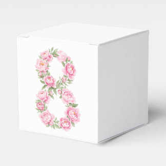 Elegant Peony Flower Illustration for March 8 Favour Box