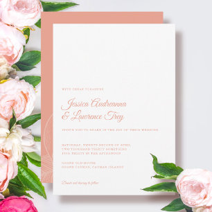 Elegant Peony Flower Minimal Wedding Invitation