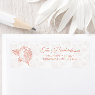 Elegant Peony Flower Return Address