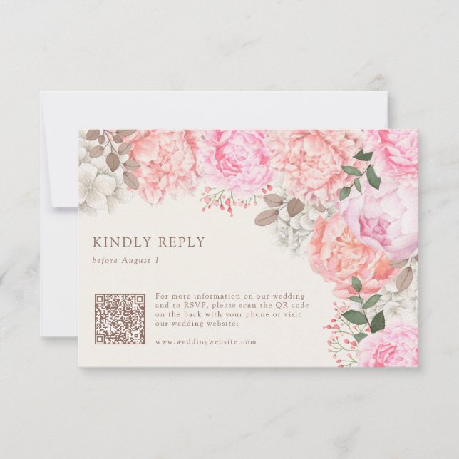 Elegant Peony RSVP Card (Front)
