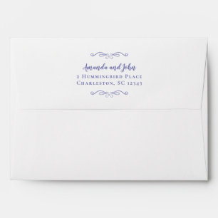 Elegant Periwinkle Blue 5x7 Return Address Wedding Envelope
