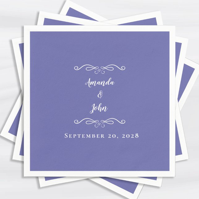 Elegant Periwinkle Blue Chic Wedding Reception  Napkin (Elegant Periwinkle Blue Chic Wedding Reception Napkins)