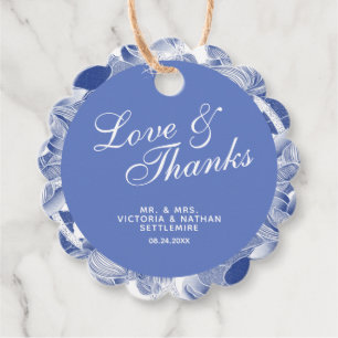 Elegant Periwinkle Blue Floral Thank You Message Favour Tags