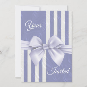 Elegant Periwinkle Blue Floral Wedding Invitation