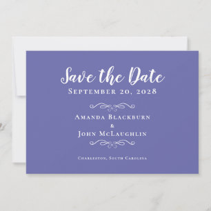 Elegant Periwinkle Delicate Romantic Calligraphy Save The Date