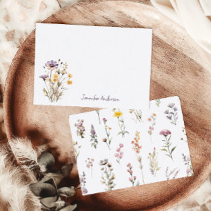 Elegant Periwinkle Floral Personal Stationery Card