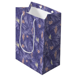 elegant periwinkle floral tiled pattern medium gift bag