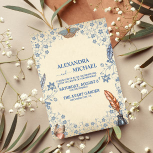 Elegant Periwinkle Floral Wedding Invitation