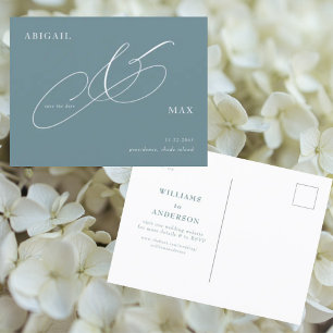 Elegant Periwinkle Wedding Save the Date Postcard