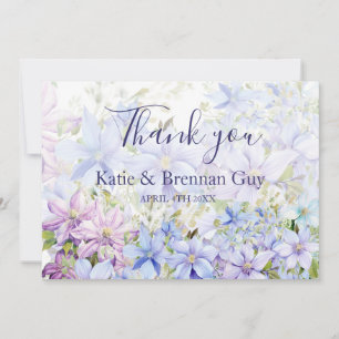 Elegant Periwinkle Wedding Thank You Card
