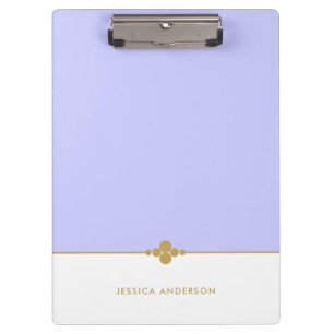 Elegant Periwinkle White Gold Personalized Clipboard