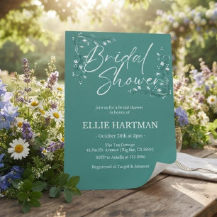 Elegant Periwinkle Wildflower Bridal Shower Invitation