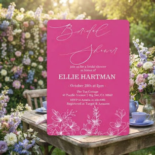 Elegant Periwinkle Wildflower Bridal Shower Invitation
