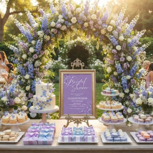Elegant Periwinkle Wildflower Bridal Shower Invitation
