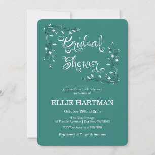 Elegant Periwinkle Wildflower Bridal Shower  Invitation
