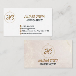Elegant Permanent Jewellery Artist QR Code Busines Business Card
